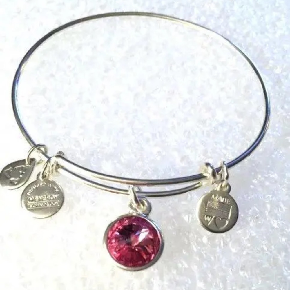 Alex and Ani pink stone bracelet